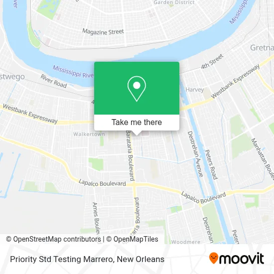 Priority Std Testing Marrero map