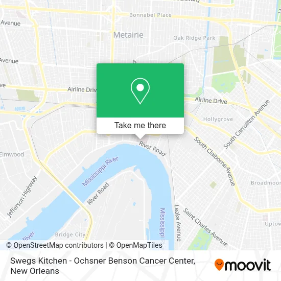 Swegs Kitchen - Ochsner Benson Cancer Center map