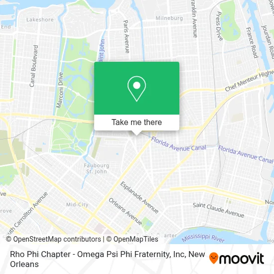 Rho Phi Chapter - Omega Psi Phi Fraternity, Inc map