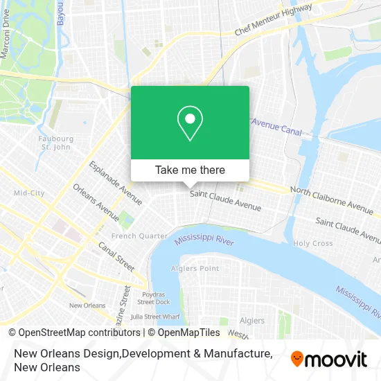New Orleans Design,Development & Manufacture map