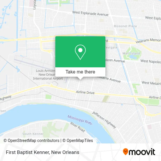 First Baptist Kenner map