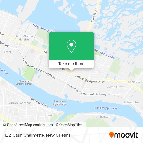 E Z Cash Chalmette map