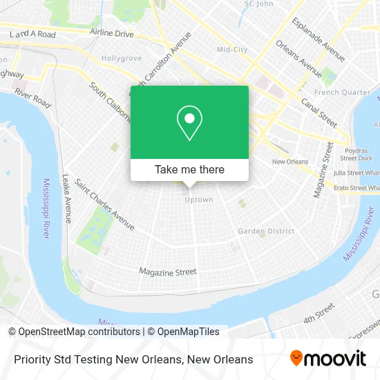 Priority Std Testing New Orleans map