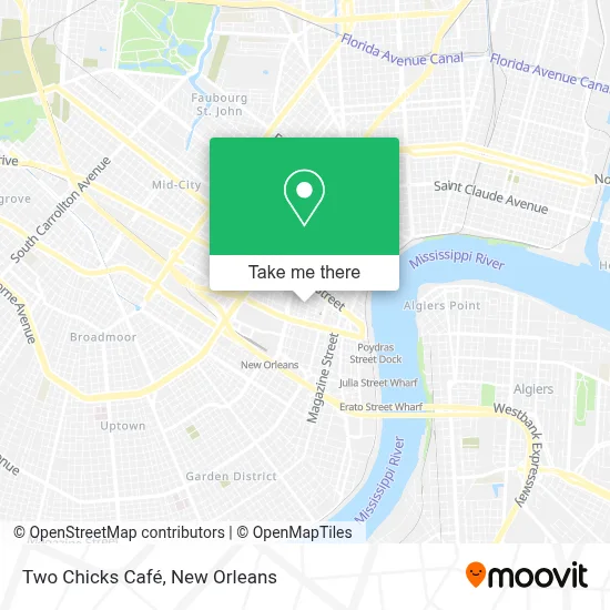 Two Chicks Café map