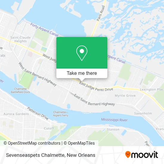 Sevenseaspets Chalmette map