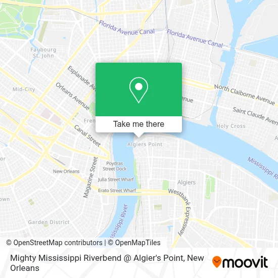 Mighty Mississippi Riverbend @ Algier's Point map