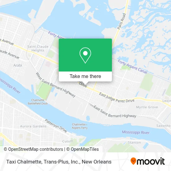 Taxi Chalmette, Trans-Plus, Inc. map