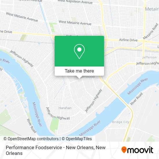 Performance Foodservice - New Orleans map