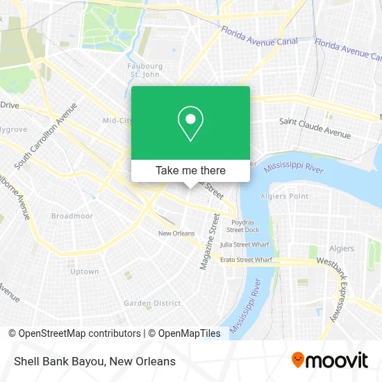 Shell Bank Bayou map