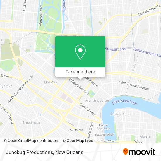 Junebug Productions map