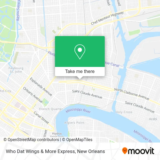Who Dat Wings & More Express map