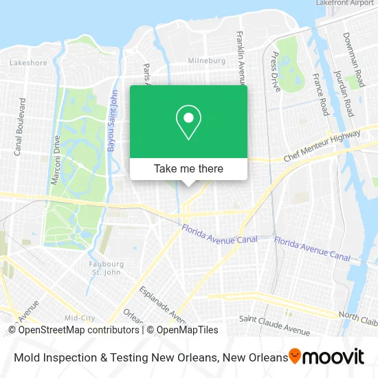 Mold Inspection & Testing New Orleans map