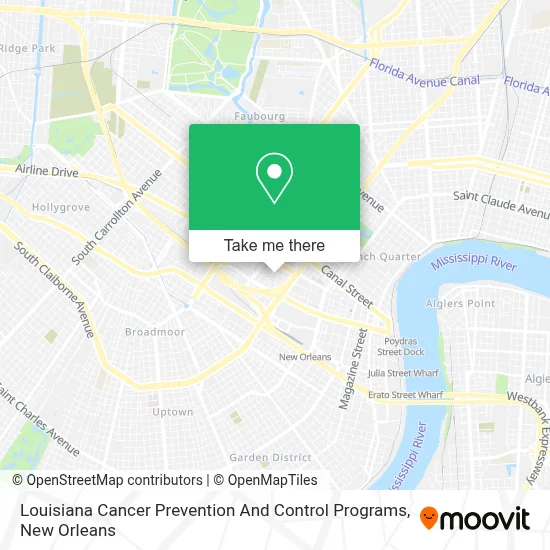Louisiana Cancer Prevention And Control Programs map