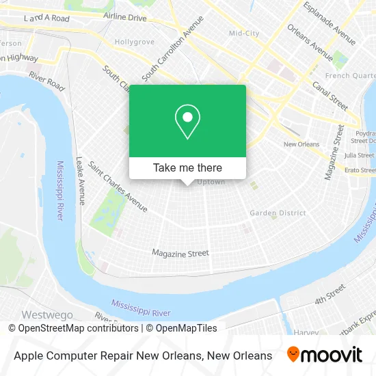 Apple Computer Repair New Orleans map
