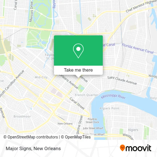 Major Signs map