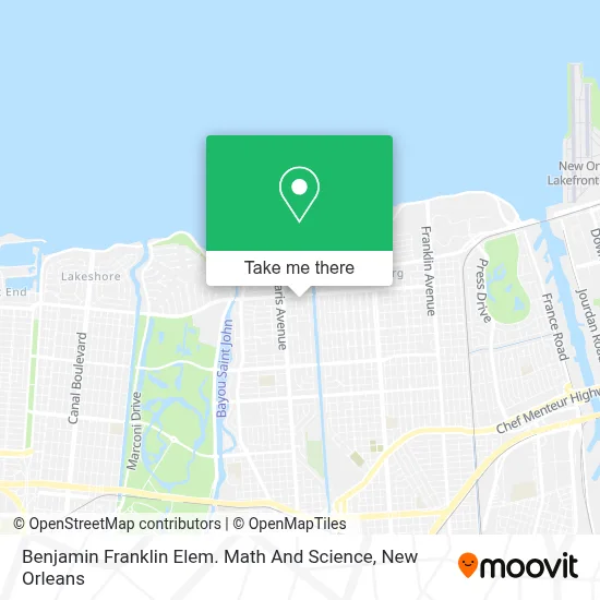 Benjamin Franklin Elem. Math And Science map