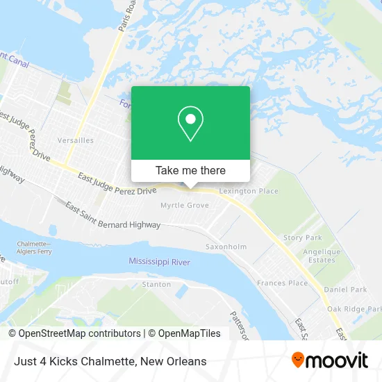 Just 4 Kicks Chalmette map