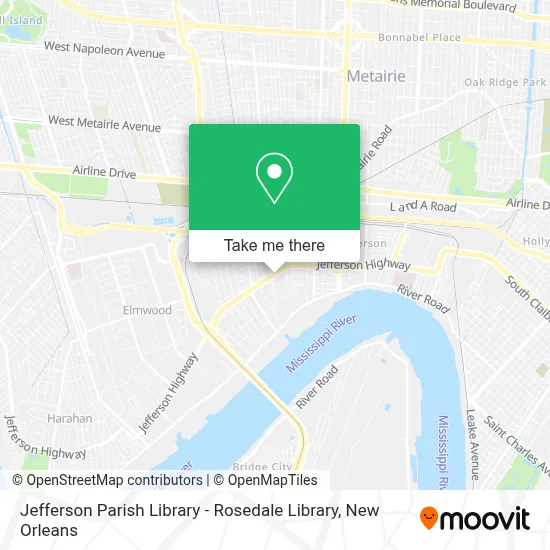 Jefferson Parish Library - Rosedale Library map