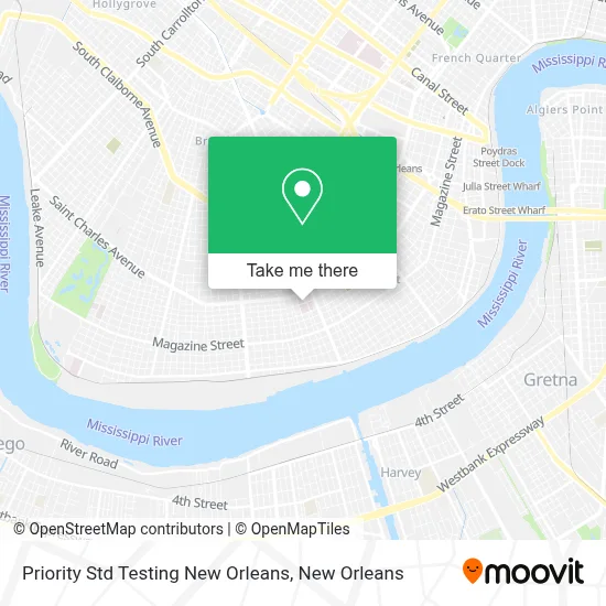 Priority Std Testing New Orleans map