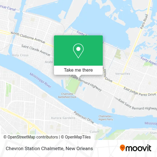 Chevron Station Chalmette map