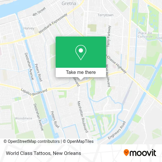 World Class Tattoos map