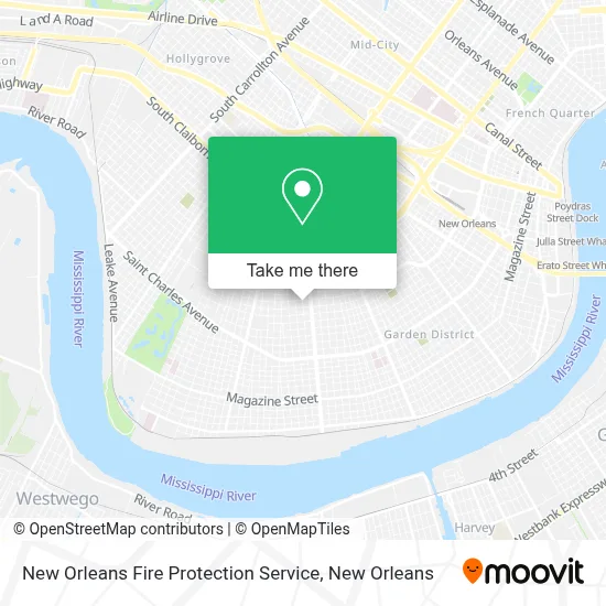 New Orleans Fire Protection Service map