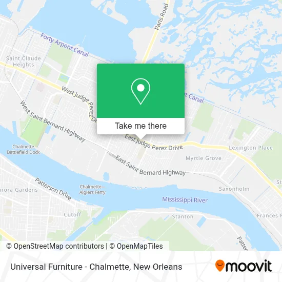 Universal Furniture - Chalmette map