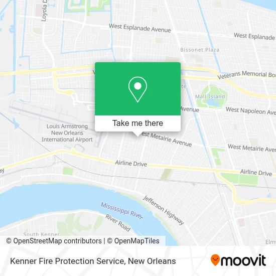 Kenner Fire Protection Service map