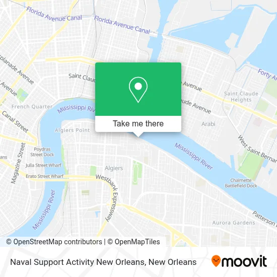 Naval Support Activity New Orleans map