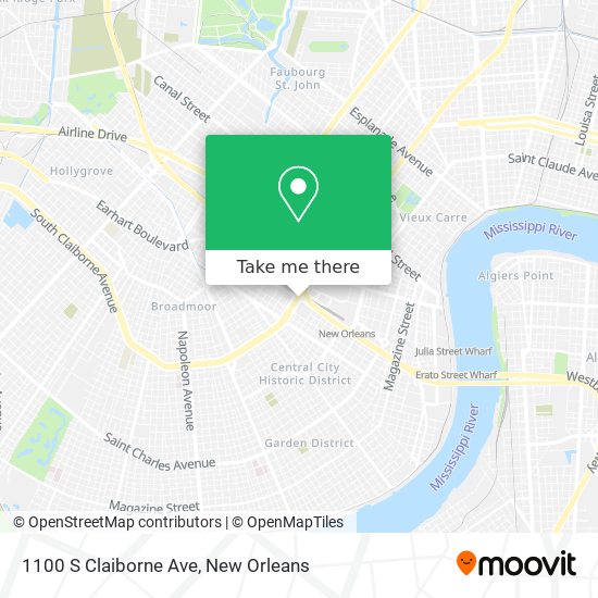 1100 S Claiborne Ave map