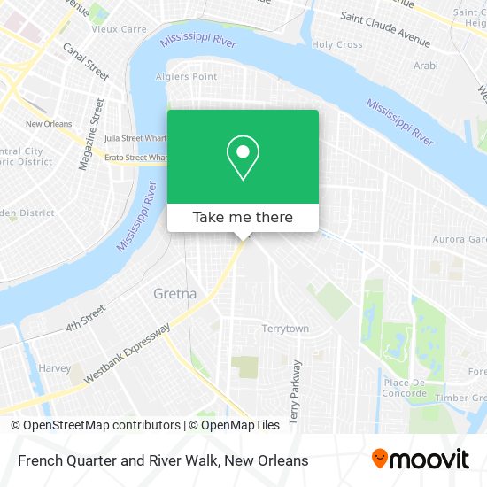 French Quarter and River Walk map
