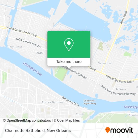 Chalmette Battlefield map