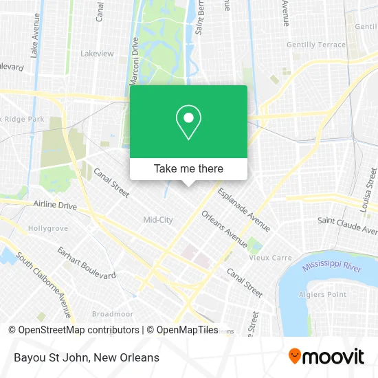 Bayou St John map