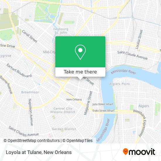 Loyola at Tulane map