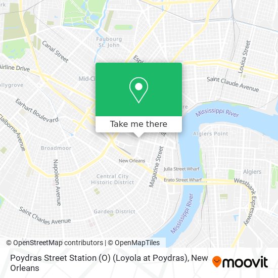 Poydras Street Station (O) (Loyola at Poydras) map