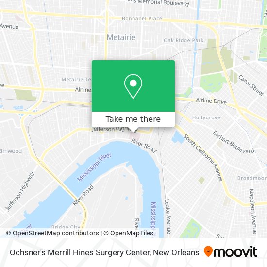 Mapa de Ochsner's Merrill Hines Surgery Center