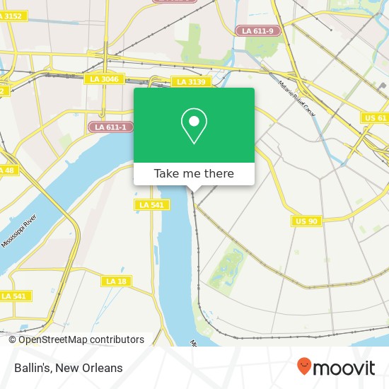 Mapa de Ballin's, 721 Dante St New Orleans, LA 70118