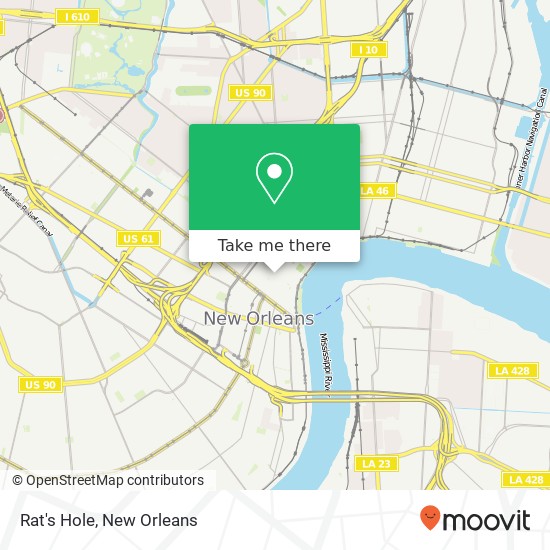 Mapa de Rat's Hole, 410 Bourbon St New Orleans, LA 70130