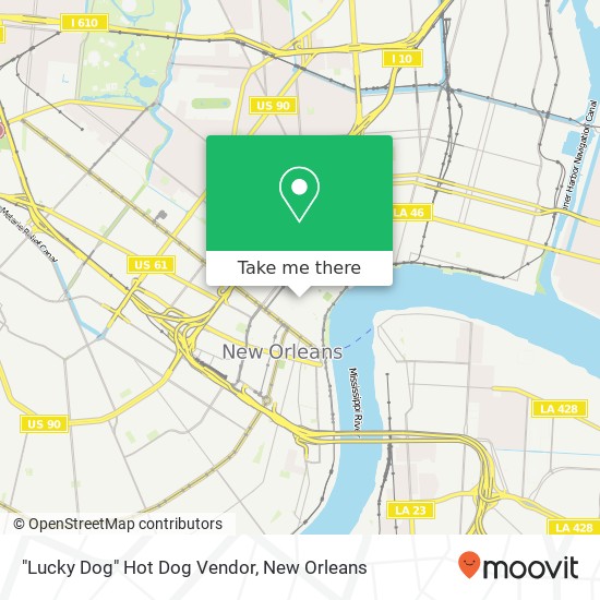 Mapa de "Lucky Dog" Hot Dog Vendor, Bourbon St New Orleans, LA 70130