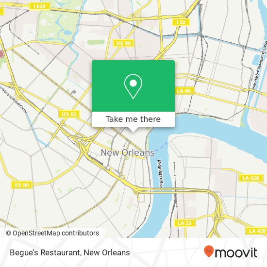 Mapa de Begue's Restaurant, 300 Bourbon St New Orleans, LA 70130