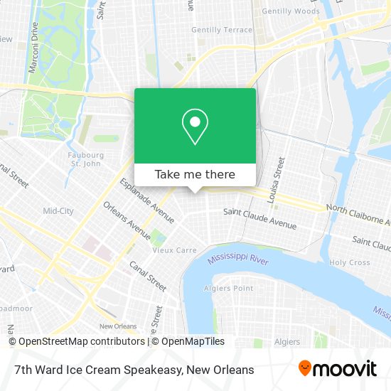 7th Ward Ice Cream Speakeasy map