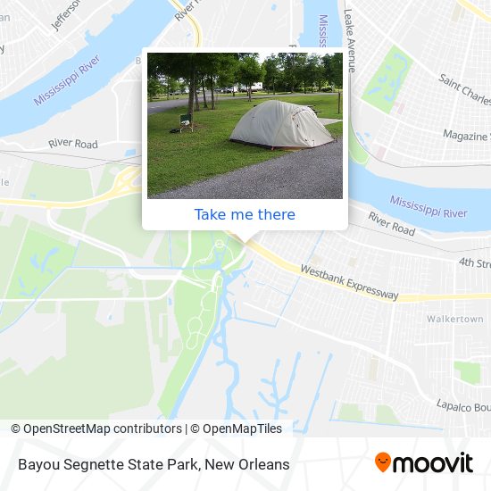 Mapa de Bayou Segnette State Park