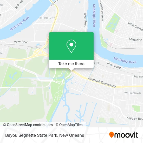 Bayou Segnette State Park map