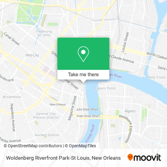 Mapa de Woldenberg Riverfront Park-St Louis