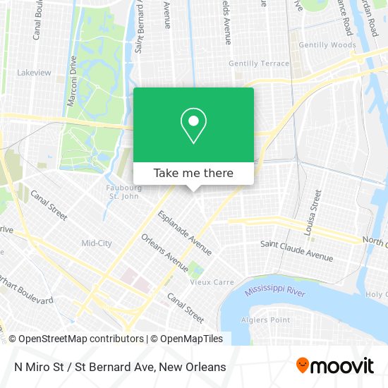 N Miro St / St Bernard Ave map