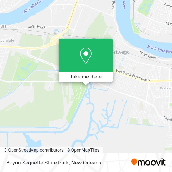 Bayou Segnette State Park map