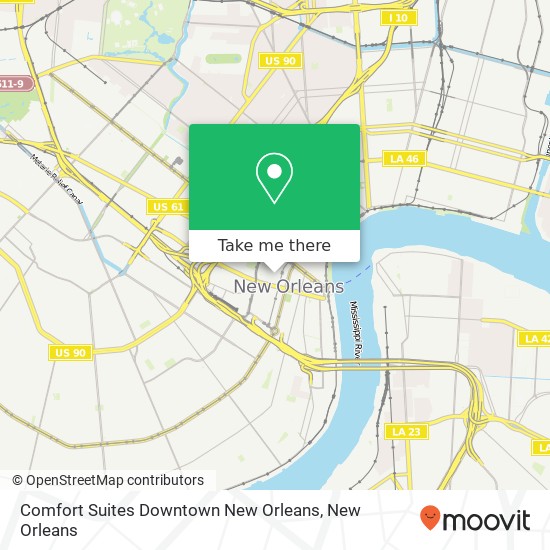 Comfort Suites Downtown New Orleans map