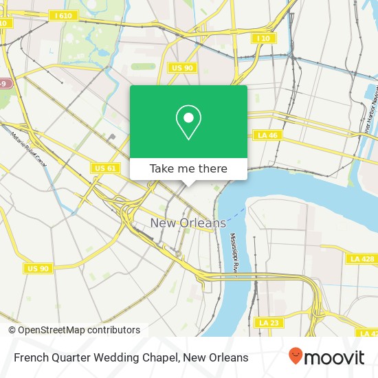 Mapa de French Quarter Wedding Chapel