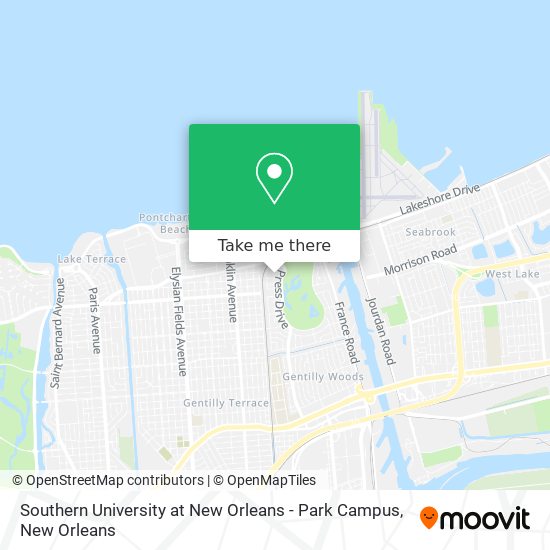 Mapa de Southern University at New Orleans - Park Campus