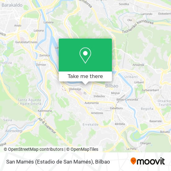 mapa San Mamés (Estadio de San Mamés)